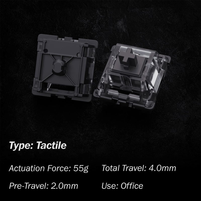 Gateron KS-15 Optical Switches for MX Mechanical Gaming Keyboard | 55g Force | Tactile| Clear Top RGB Switches for Backlit Keyboard | (65 PCS, Brown) - Image 2